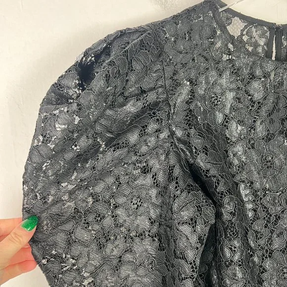 NWT Express Lace Puff Sleeve Top Black Size Small S NEW $88 - Picture 10 of 16